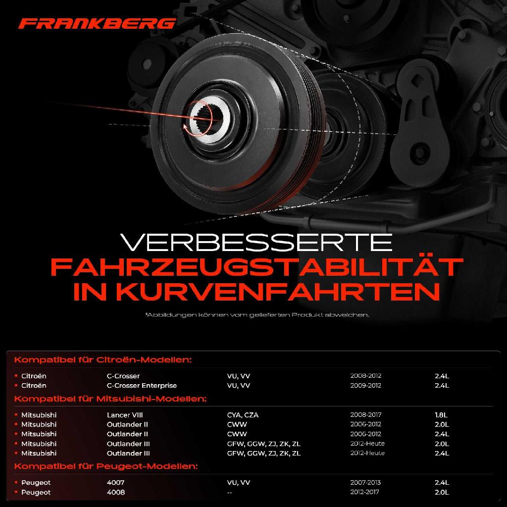 1x Riemenscheibe Kurbelwelle für Peugeot 4007 4008 Citroën C-Crosser Mitsubishi