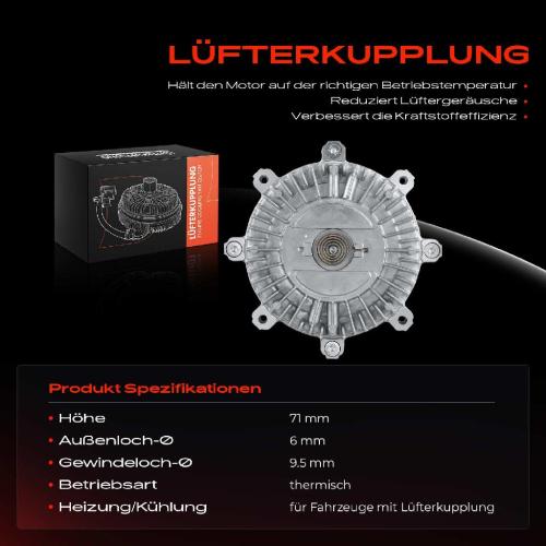 1x Lüfterkupplung Kühlerlüfte für Isuzu Trooper II UB Opel Monterey A UBS 3.1L Bild 1x Lüfterkupplung Kühlerlüfte für Isuzu Trooper II UB Opel Monterey A UBS 3.1L