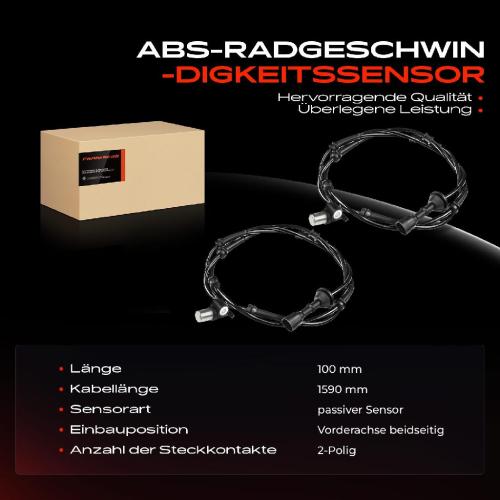 2x ABS Sensor Vorne für Jeep Cherokee XJ 2.5L 4.0L 1984-2001 Bild 2x ABS Sensor Vorne für Jeep Cherokee XJ 2.5L 4.0L 1984-2001