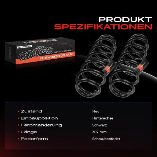 2x Fahrwerksfeder Hinterachse für Audi A1 8X Seat Ibiza III Skoda Fabia II III Bild 2x Fahrwerksfeder Hinterachse für Audi A1 8X Seat Ibiza III Skoda Fabia II III