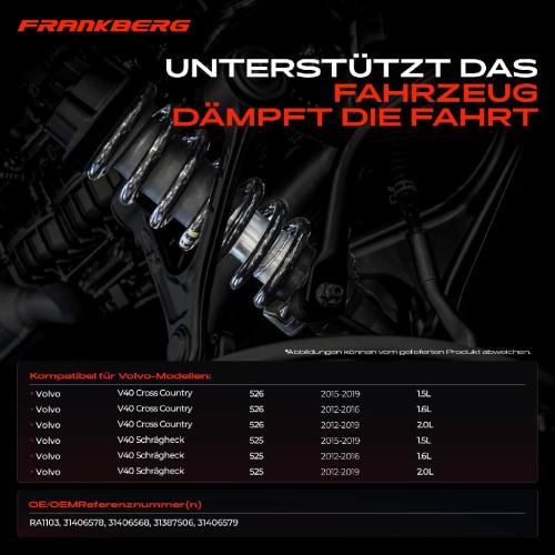 Frankberg 2x Fahrwerksfeder Vorderachse für Volvo V40 Cross Country 526 V40 Schrägheck 525 2012-2019 Bild Frankberg 2x Fahrwerksfeder Vorderachse für Volvo V40 Cross Country 526 V40 Schrägheck 525 2012-2019