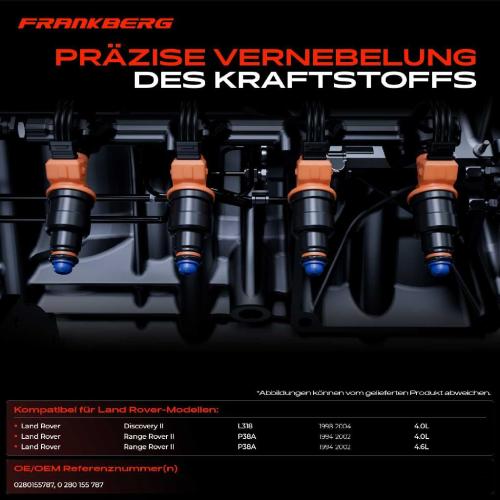 8x Einspritzventil Einspritzdüse für Land Rover Discovery II Range Rover II 4.0L 4.6L Bild 8x Einspritzventil Einspritzdüse für Land Rover Discovery II Range Rover II 4.0L 4.6L