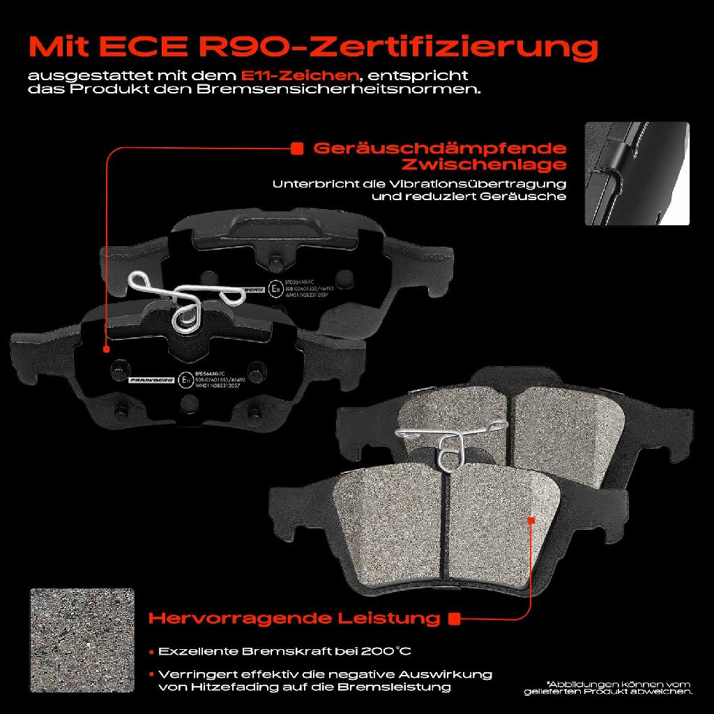 4x Bremsbeläge Hinterachse für Ford C-Max II DM2 Focus Cabriolet Kasten/Kombi Stufenheck DB DH FCH