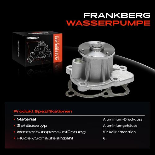 Frankberg 1x Wasserpumpe Kühlwasserpumpe für Mitsubishi ASX Lancer 8 Outlander 3 Bild Frankberg 1x Wasserpumpe Kühlwasserpumpe für Mitsubishi ASX Lancer 8 Outlander 3