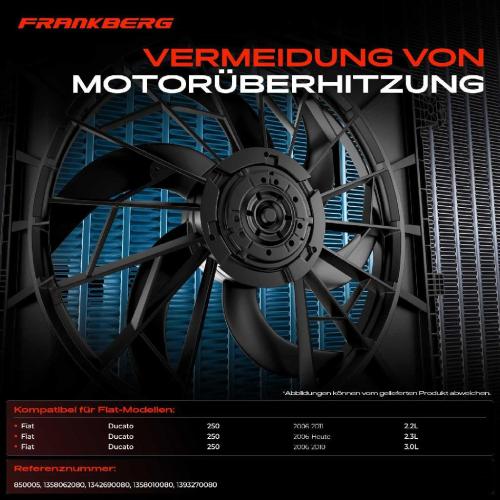 Frankberg 1x Motorkühller Doppellüfter mit Kühlerlüfterrahmen Fiat Ducato 250 2.2L-3.0L Bild Frankberg 1x Motorkühller Doppellüfter mit Kühlerlüfterrahmen Fiat Ducato 250 2.2L-3.0L