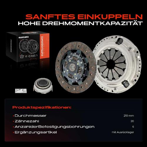 Frankberg 1x Kupplungssatz für Honda Civic V Coupe Hatchback Stufenheck VI Aerodeck Fastback VII CRX III Bild Frankberg 1x Kupplungssatz für Honda Civic V Coupe Hatchback Stufenheck VI Aerodeck Fastback VII CRX III