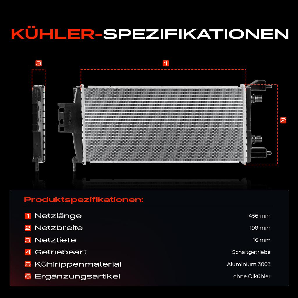 1x Kühler Wasserkühler Motorkühler für Renault Grand Scénic IV R9 Scénic IV J9