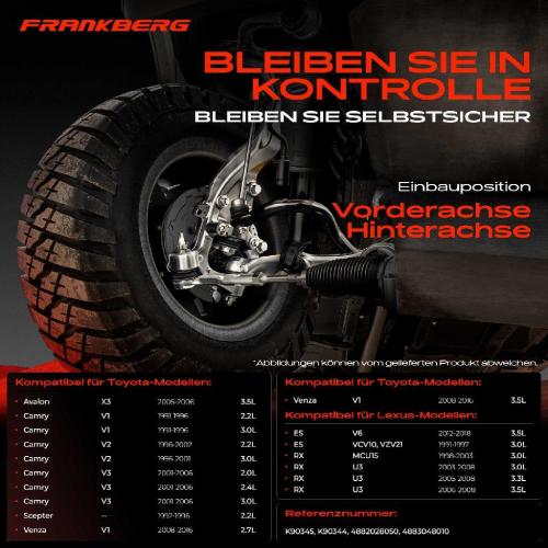 Frankberg 4x Koppelstange Vorderachse für Lexus ES RX Toyota Avalon Stufenheck Camry Kombi Scepter Venza Bild Frankberg 4x Koppelstange Vorderachse für Lexus ES RX Toyota Avalon Stufenheck Camry Kombi Scepter Venza