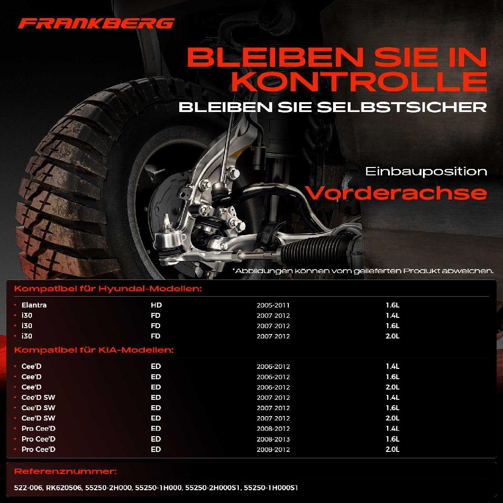 2x Koppelstange Vorderachse für Hyundai Elantra Stufenheck i30 Kombi KIA Cee'D Schrägheck SW Pro