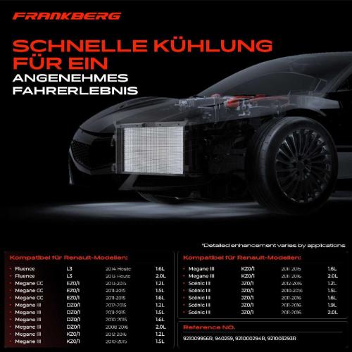 Frankberg 1x Kondensator Klimaanlage für Renault Grand Scénic III JZ0/1 Megane Scénic III Bild Frankberg 1x Kondensator Klimaanlage für Renault Grand Scénic III JZ0/1 Megane Scénic III