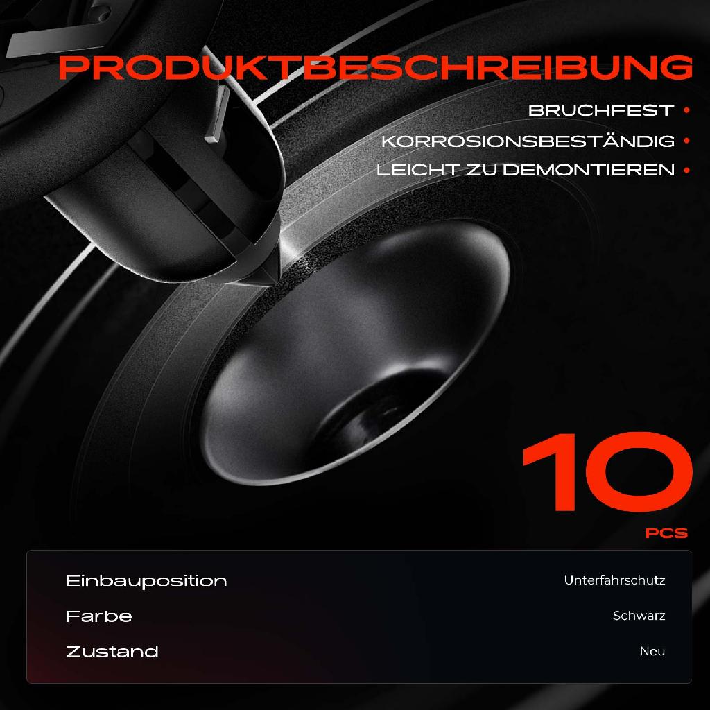 10x Befestigungsclips Unterfahrschutz für BMW 5er E39 520-540 M5 7er E38 725-750