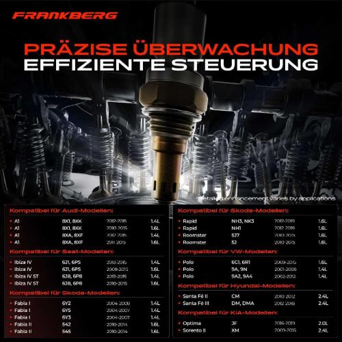 Frankberg 1x Lambdasonde Regelsonde Vor Katalysator für VW Polo Audi A1 Hyundai Santa Fé KIA Seat Skoda Fabia Bild Frankberg 1x Lambdasonde Regelsonde Vor Katalysator für VW Polo Audi A1 Hyundai Santa Fé KIA Seat Skoda Fabia