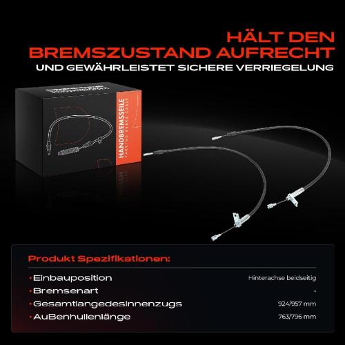 2x Seilzug Feststellbremse Hinterachse beidseitig für Mercedes-Benz C-Klasse W202 S202 CLK C208 A208 Bild 2x Seilzug Feststellbremse Hinterachse beidseitig für Mercedes-Benz C-Klasse W202 S202 CLK C208 A208