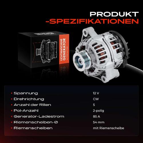 1x Lichtmaschine Generator für Smart Cabrio City-Coupe Fortwo 450 0.8 CDI 1999-2007 Bild 1x Lichtmaschine Generator für Smart Cabrio City-Coupe Fortwo 450 0.8 CDI 1999-2007
