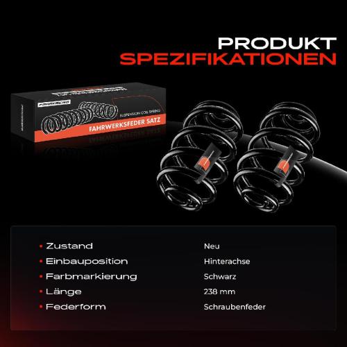 2x Fahrwerksfeder Hinterachse für BMW Z3 Roadster E36 1.9L 2.0L 1999-2002 Bild 2x Fahrwerksfeder Hinterachse für BMW Z3 Roadster E36 1.9L 2.0L 1999-2002