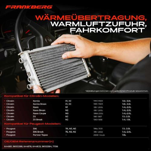 1x Wärmetauscher Innenraumheizung für Peugeot 306 Citroën Berlingo Xantia Xsara ZX Bild 1x Wärmetauscher Innenraumheizung für Peugeot 306 Citroën Berlingo Xantia Xsara ZX