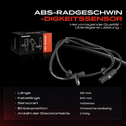 Frankberg 1x ABS Sensor Hinterachse beidseitig für Nissan Juke Renault Captur II Clio V 1.0L 1.6L 1.3L 1.5L Bj ab 2019 Bild Frankberg 1x ABS Sensor Hinterachse beidseitig für Nissan Juke Renault Captur II Clio V 1.0L 1.6L 1.3L 1.5L Bj ab 2019