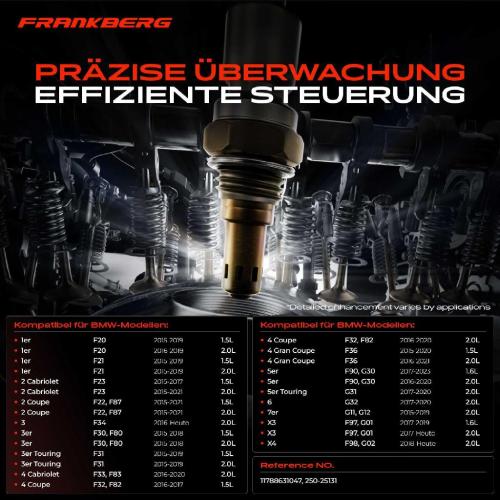 1x Lambdasonde Regelsonde/Diagnosesonde Vor/Nach Katalysator für BMW 3er F30 F80 3er Touring F31 5er F90 G30 Bild 1x Lambdasonde Regelsonde/Diagnosesonde Vor/Nach Katalysator für BMW 3er F30 F80 3er Touring F31 5er F90 G30