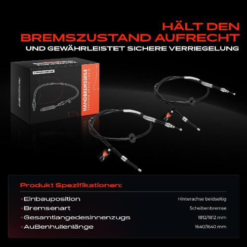 2x Seilzug Feststellbremse Hinterachse beidseitig für Audi A4 8D2 A4 Avant 8D5 A6 Avant 4B5 Bild 2x Seilzug Feststellbremse Hinterachse beidseitig für Audi A4 8D2 A4 Avant 8D5 A6 Avant 4B5