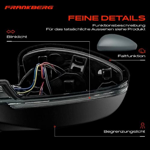 Frankberg 1x Außenspiegel Links für Opel Corsa F P2JO Peugeot 208 II UB UJ UP UW Bj ab 2019 Bild Frankberg 1x Außenspiegel Links für Opel Corsa F P2JO Peugeot 208 II UB UJ UP UW Bj ab 2019