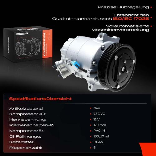 1x Klimakompressor für Opel Signum Vectra C Z02 Saab 9-3 YS3F Fiat Croma 194 Cadillac BLS Bild 1x Klimakompressor für Opel Signum Vectra C Z02 Saab 9-3 YS3F Fiat Croma 194 Cadillac BLS