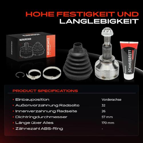 1x Antriebswelle Gelenksatz Vorderachse für Dodge Journey Van Fiat Freemont 345 Bj ab 2008 Bild 1x Antriebswelle Gelenksatz Vorderachse für Dodge Journey Van Fiat Freemont 345 Bj ab 2008
