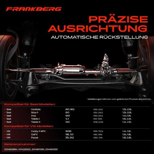 Frankberg 1x Lenkgetriebe Servolenkgetriebe für VW Golf II III Passat Polo Seat Cordoba Ibiza II Bild Frankberg 1x Lenkgetriebe Servolenkgetriebe für VW Golf II III Passat Polo Seat Cordoba Ibiza II