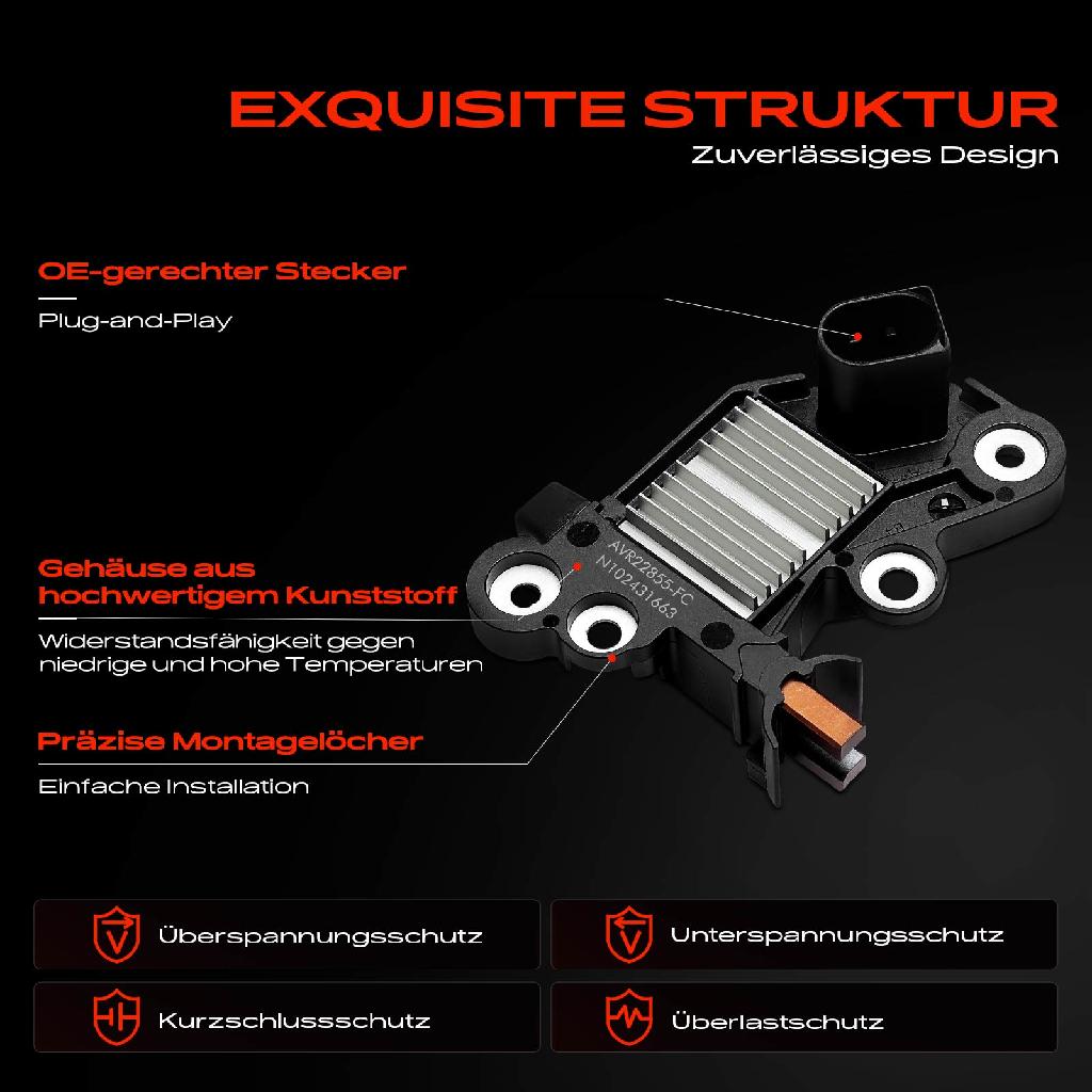 1x Lichtmaschinenregler Generatorregler für VW Golf Passat Audi A3 Seat Ateca Skoda