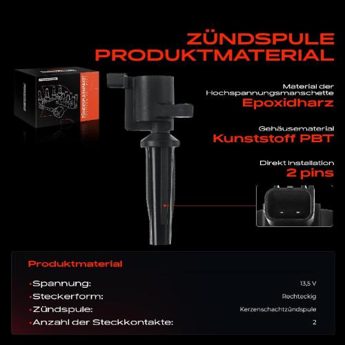 Frankberg 1x Zündmodul Zündspule für Ford C-Max Focus II Cabriolet Stufenheck Turnier Galaxy Maverick Mondeo IV S-Max Bild Frankberg 1x Zündmodul Zündspule für Ford C-Max Focus II Cabriolet Stufenheck Turnier Galaxy Maverick Mondeo IV S-Max