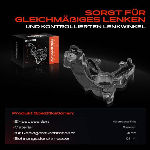 1x Achsschenkel Radaufhängung Vorderachse Links für Seat Ibiza V KJ1 KJG 1.6L Bj ab 2017 Bild 1x Achsschenkel Radaufhängung Vorderachse Links für Seat Ibiza V KJ1 KJG 1.6L Bj ab 2017