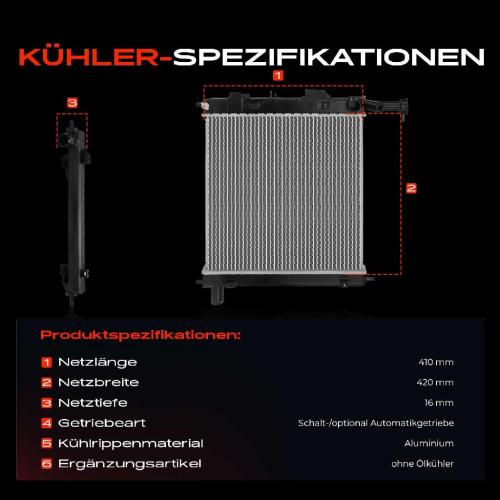 Frankberg 1x Kühler Wasserkühler Motorkühler für KIA Picanto JA 1.0L 1.2L Bj ab 2017 Bild Frankberg 1x Kühler Wasserkühler Motorkühler für KIA Picanto JA 1.0L 1.2L Bj ab 2017