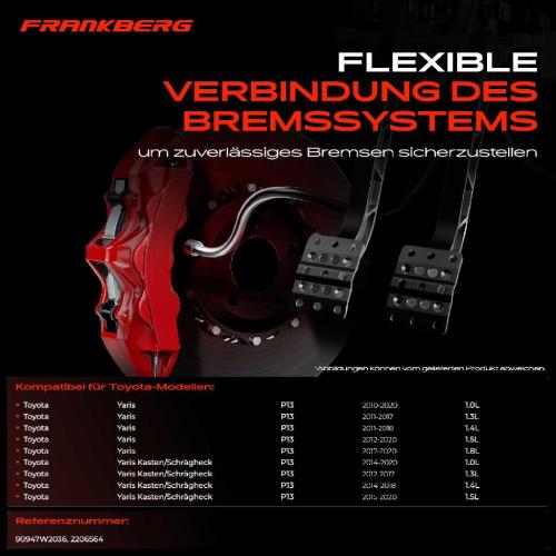 1x Bremsschlauch Bremsschläuche Hinterachse Rechts für Toyota Yaris P13 KSP13 NCP13 NLP13 NSP13 Bild 1x Bremsschlauch Bremsschläuche Hinterachse Rechts für Toyota Yaris P13 KSP13 NCP13 NLP13 NSP13