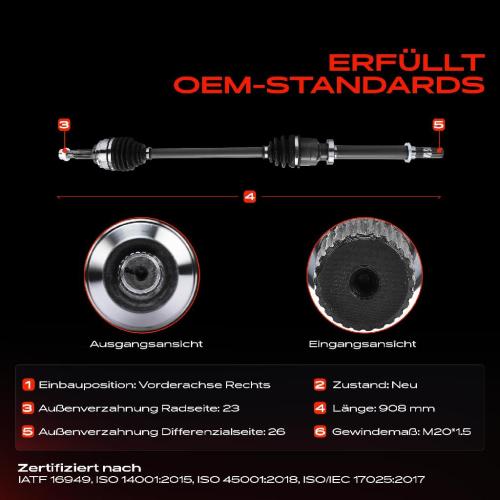 Frankberg 1x Antriebswelle Vorderachse Rechts für Renault Clio IV BH KH 1.2L 2012-2021 Bild Frankberg 1x Antriebswelle Vorderachse Rechts für Renault Clio IV BH KH 1.2L 2012-2021