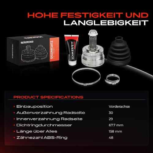 1x Antriebswelle Gelenksatz Vorderachse für Land Rover Range Rover III L322 Bild 1x Antriebswelle Gelenksatz Vorderachse für Land Rover Range Rover III L322