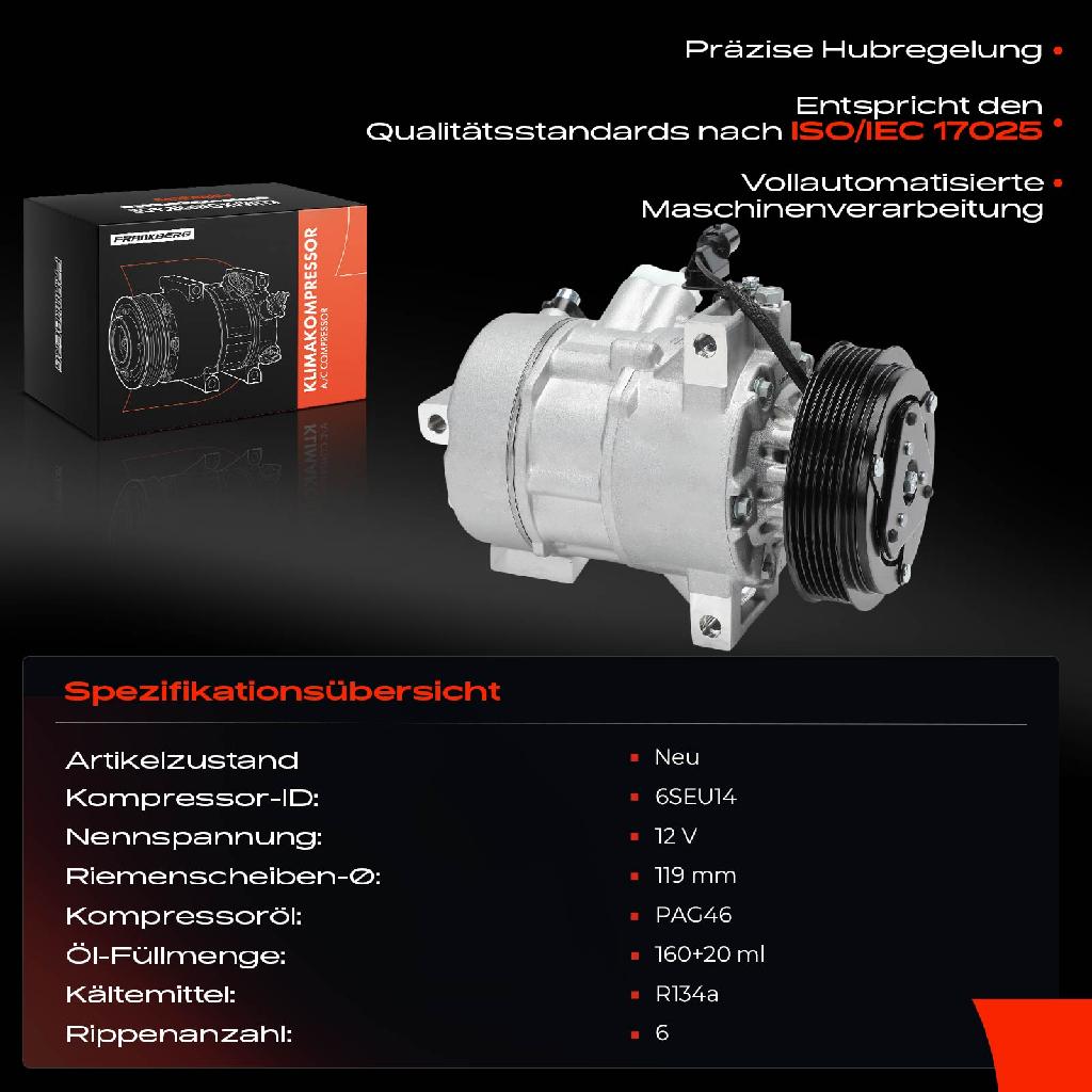 1x Klimakompressor für KIA Sorento II XM 2.0L 2.2L 2009-2012