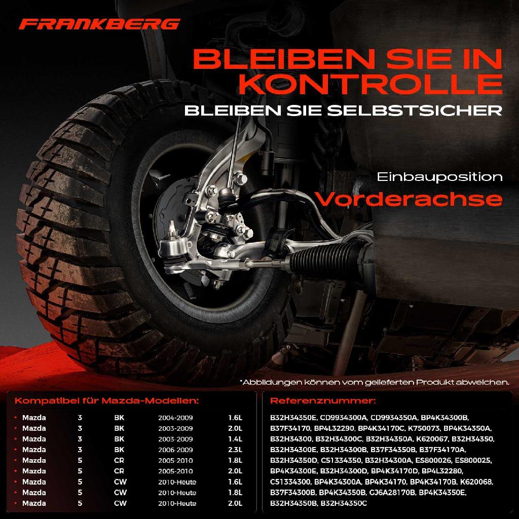 1x Querlenker Satz Vorderachse für Mazda 3 BK 3 Stufenheck 5 CR CW 1.4L 1.6L 2.0L 2.3L 1.8L Bj ab 2003