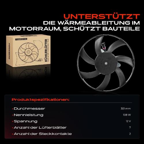 Frankberg 1x Motorkühller Einfachlüfter ohne Kühlerlüfterrahmen VW Caddy II Polo Seat Cordoba Ibiza II Inca Bild Frankberg 1x Motorkühller Einfachlüfter ohne Kühlerlüfterrahmen VW Caddy II Polo Seat Cordoba Ibiza II Inca