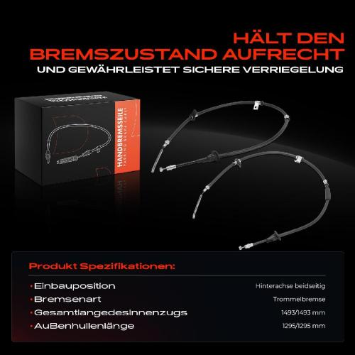 2x Seilzug Feststellbremse Hinterachse beidseitig für Hyundai Accent II LC Stufenheck 2000-2005 Bild 2x Seilzug Feststellbremse Hinterachse beidseitig für Hyundai Accent II LC Stufenheck 2000-2005