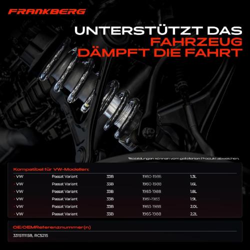 Frankberg 2x Fahrwerksfeder Hinterachse für VW Passat Variant 33B 1980-1988 Bild Frankberg 2x Fahrwerksfeder Hinterachse für VW Passat Variant 33B 1980-1988