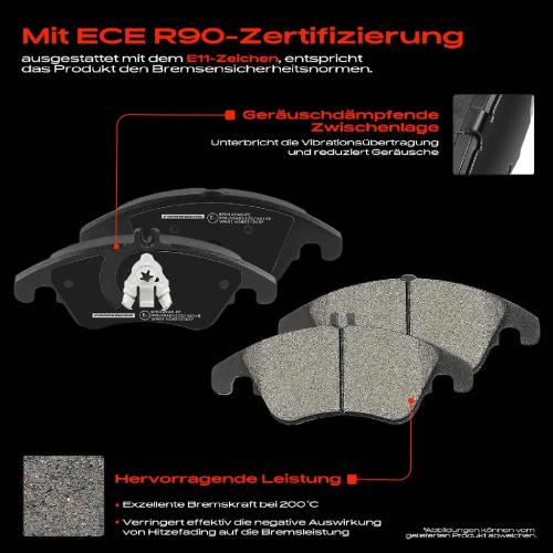 Frankberg 4x Bremsbeläge Vorderachse für Mercedes-Benz W204 C204 S204 C218 W212 A207 C207 S212 R172 2007-2025 Bild Frankberg 4x Bremsbeläge Vorderachse für Mercedes-Benz W204 C204 S204 C218 W212 A207 C207 S212 R172 2007-2025