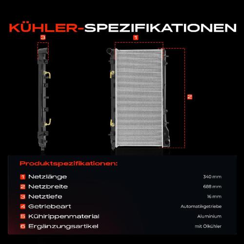 1x Kühler Wasserkühler Motorkühler für Subaru Forester SF 2.0 S Turbo AWD Bild 1x Kühler Wasserkühler Motorkühler für Subaru Forester SF 2.0 S Turbo AWD
