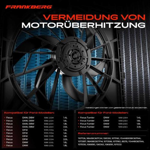 1x Motorkühller Doppellüfter mit Kühlerlüfterrahmen Ford Focus DAW DBW DFW Focus Turnier 1998-2005 Bild 1x Motorkühller Doppellüfter mit Kühlerlüfterrahmen Ford Focus DAW DBW DFW Focus Turnier 1998-2005