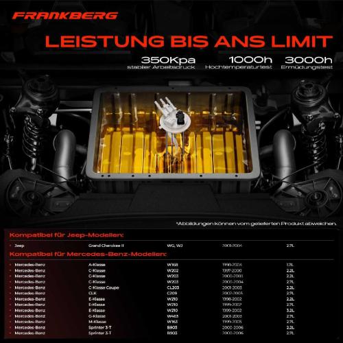Frankberg 1x Kraftstoffpumpe für Mercedes-Benz W202 W203 CL203 S202 S203 C209 W210 S210 W463 W163 V220 W220 Bild Frankberg 1x Kraftstoffpumpe für Mercedes-Benz W202 W203 CL203 S202 S203 C209 W210 S210 W463 W163 V220 W220