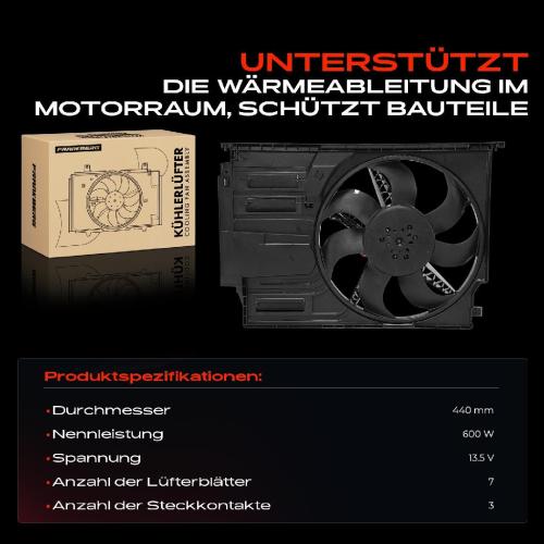 1x Motorkühller Einfachlüfter mit Kühlerlüfterrahmen BMW F45 F46 MINI F56 F56 F57 F54 F60 Cooper Bild 1x Motorkühller Einfachlüfter mit Kühlerlüfterrahmen BMW F45 F46 MINI F56 F56 F57 F54 F60 Cooper