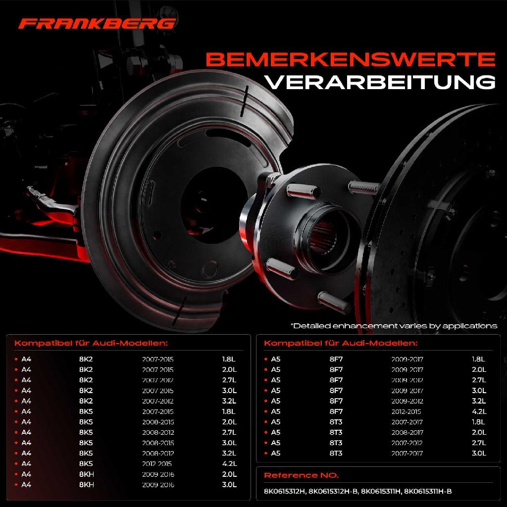 2x Ankerblech Bremsscheibe Vorderachse Beidseitig für Audi A4 8K2 8K5 A5 8T3 A6 4G2 4GC Q5 8RB