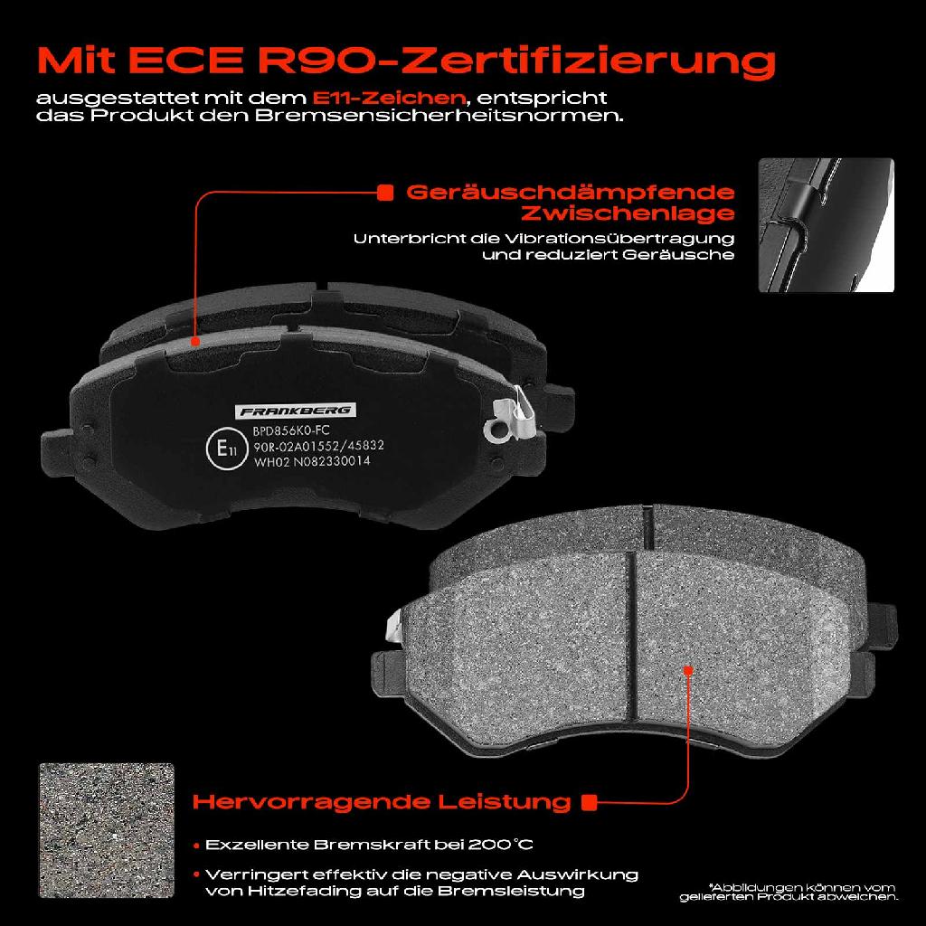 4x Bremsbeläge Vorderachse für Chrysler Voyager IV Van RG RS Jeep Cherokee 2000-2008