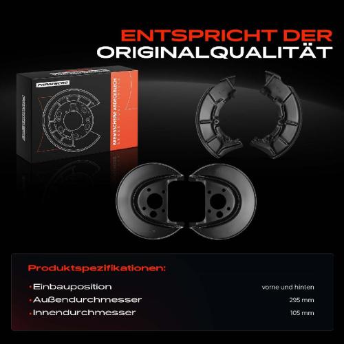 Frankberg 4x Ankerblech Bremsscheibe Vorne und Hinten für VW Golf Audi A3 8L1 Seat Leon Skoda Bild Frankberg 4x Ankerblech Bremsscheibe Vorne und Hinten für VW Golf Audi A3 8L1 Seat Leon Skoda