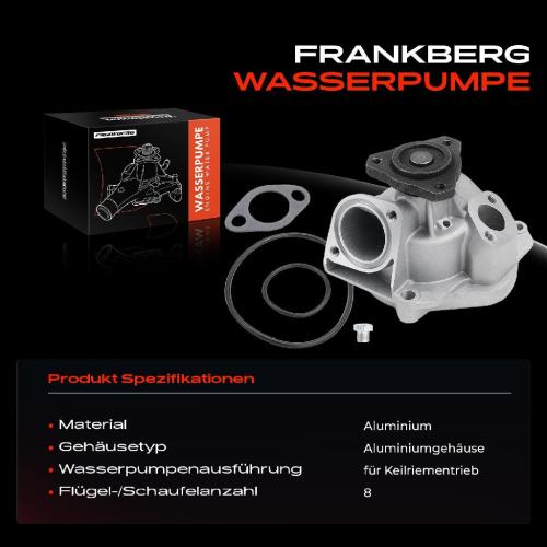 Frankberg 1x Wasserpumpe Kühlwasserpumpe für VW Transporter T3 III 1.9L 2.1L Syncro Bus Kasten Pritsche Bj ab 1985 Bild Frankberg 1x Wasserpumpe Kühlwasserpumpe für VW Transporter T3 III 1.9L 2.1L Syncro Bus Kasten Pritsche Bj ab 1985