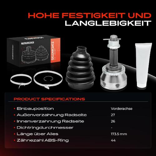 1x Antriebswelle Gelenksatz Vorderachse für Nissan Almera II N16 2.2L 2000-2006 Bild 1x Antriebswelle Gelenksatz Vorderachse für Nissan Almera II N16 2.2L 2000-2006