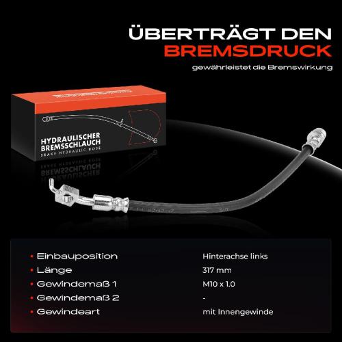 1x Bremsschlauch Bremsschläuche Hinterachse Links für Ford S-Max Volvo S60-S80 V60-V80 Bild 1x Bremsschlauch Bremsschläuche Hinterachse Links für Ford S-Max Volvo S60-S80 V60-V80